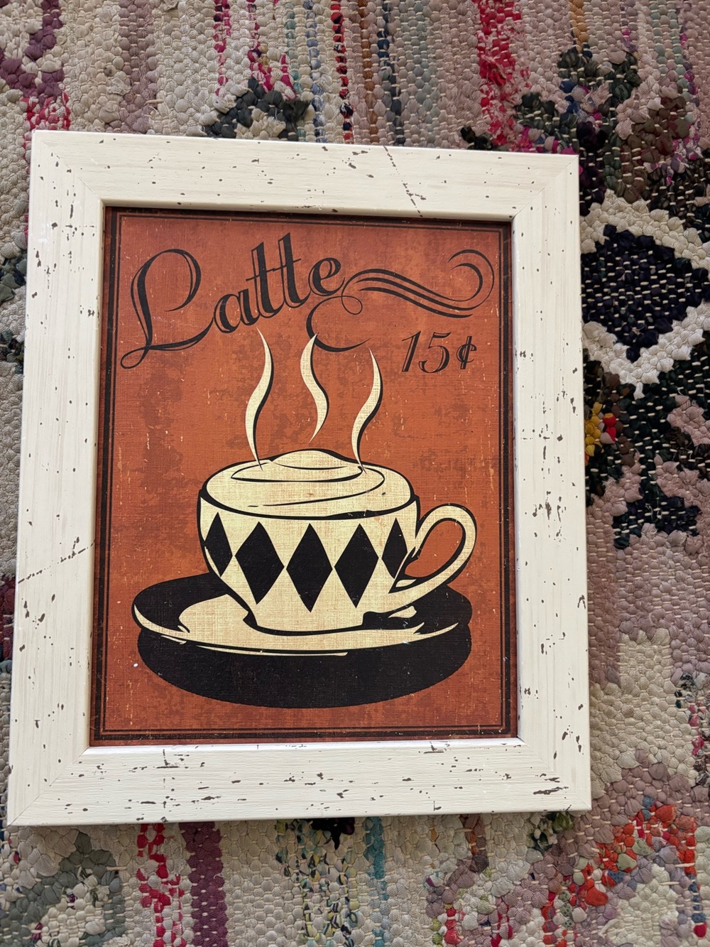 Gango Home Decor Retro Coffee IV Latte Art Print Framed Kitchen Wall Decor 2011